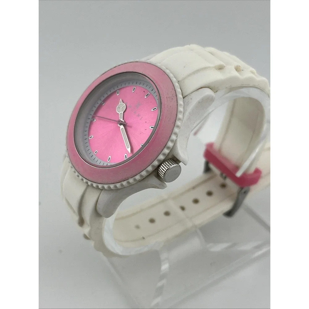 Time2U for Amiani Watch Women 40mm Case‎ White Silicone Band- New Battery